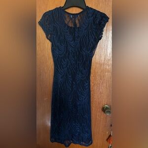 ❤️ Lace Cocktail Dress w/ short sleeves and a slip underneath.